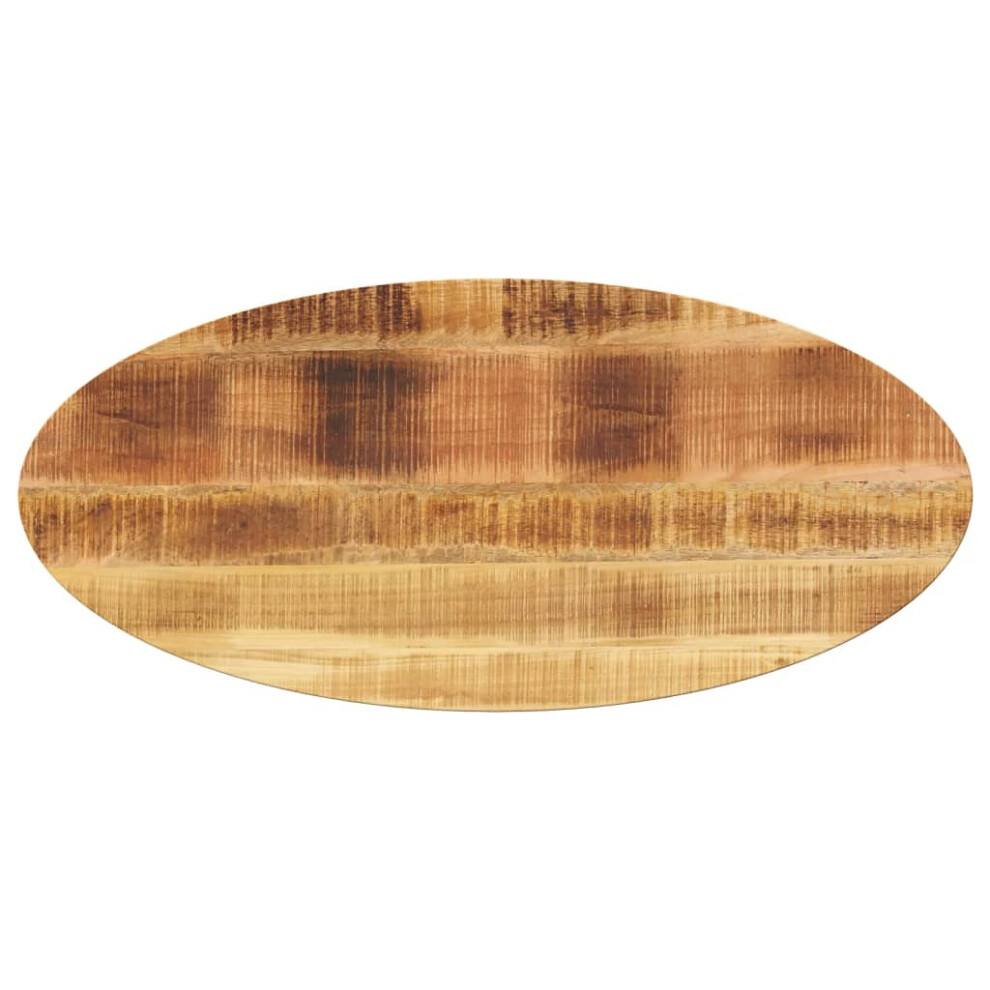 Vidaxl (Natural, 110 X 40 X 2.5 Cm/ Solid Rough Mango Wood) Table Top Replacement Board Coffee Dining Table Top Oval Solid Wood