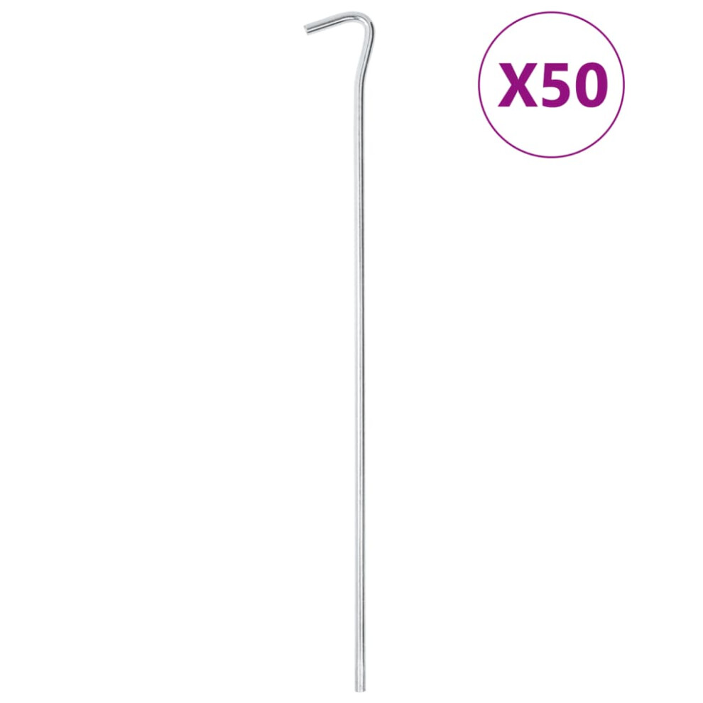Vidaxl (5 Mm/ 50 Pcs) Tent Pegs Ground Peg Outdoor Camping Peg Ground Stake Galvanised Steel