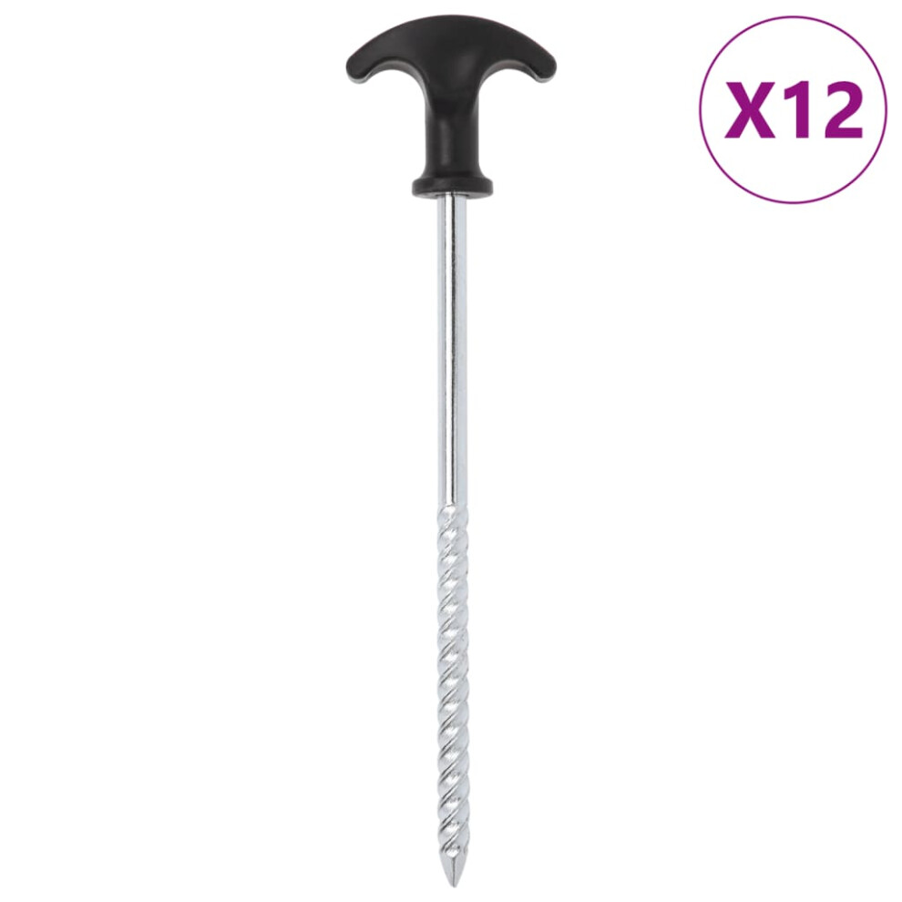 Vidaxl (20 Cm/ 12 Pcs) Tent Pegs Ground Peg Camping Peg 12 Pcs 17 Cm Ã7 Mm Galvanised Steel