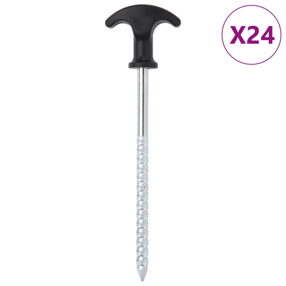 Vidaxl (17 Cm/ 24 Pcs) Tent Pegs Ground Peg Camping Peg 12 Pcs 17 Cm Ã7 Mm Galvanised Steel