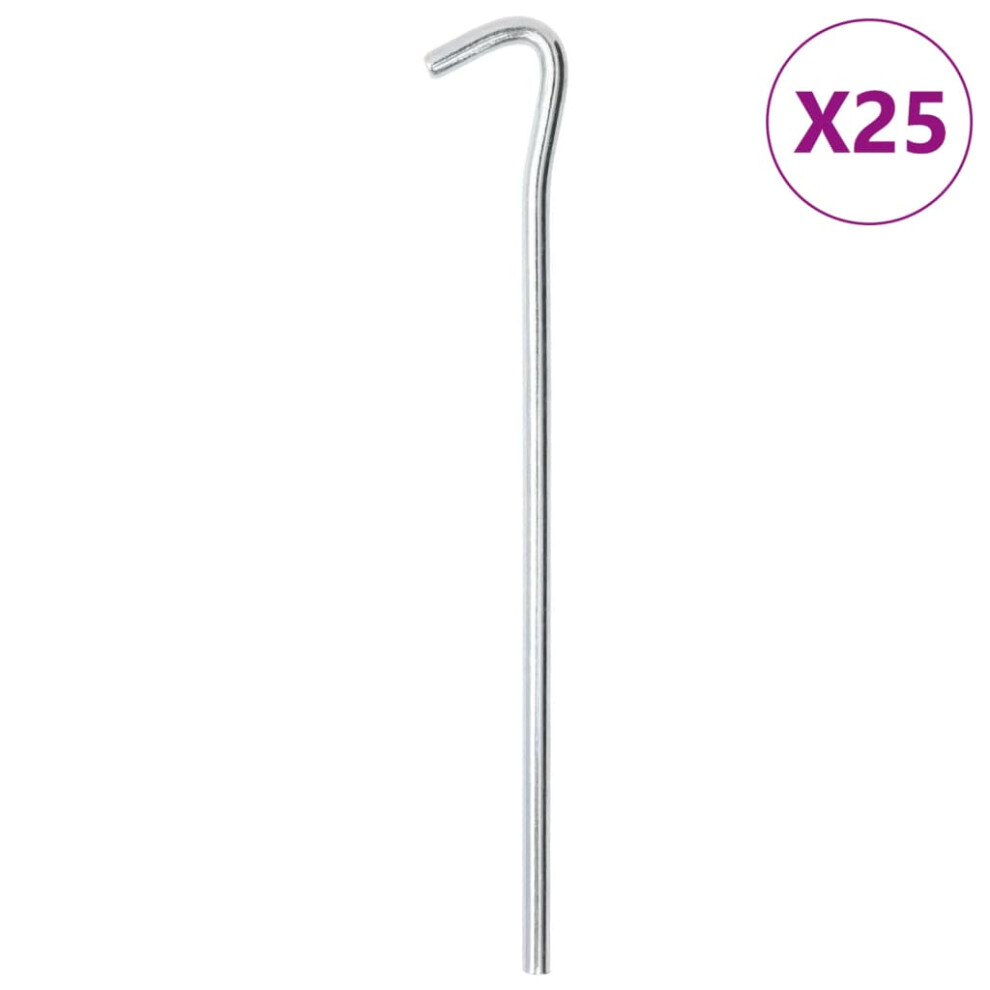 (7 mm/ 25 pcs) vidaXL Tent Pegs Ground Peg Camping Peg 50 pcs 23 cm Ã7 mm Galvanised Steel