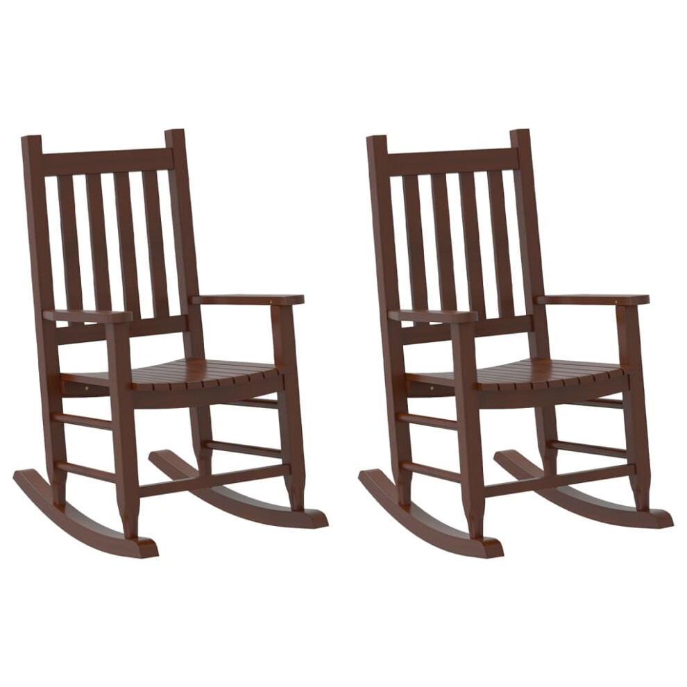 (brown, 2 pcs) vidaXL Rocking Chairs for Children Outdoor Rocker Chair Solid Wood Poplar