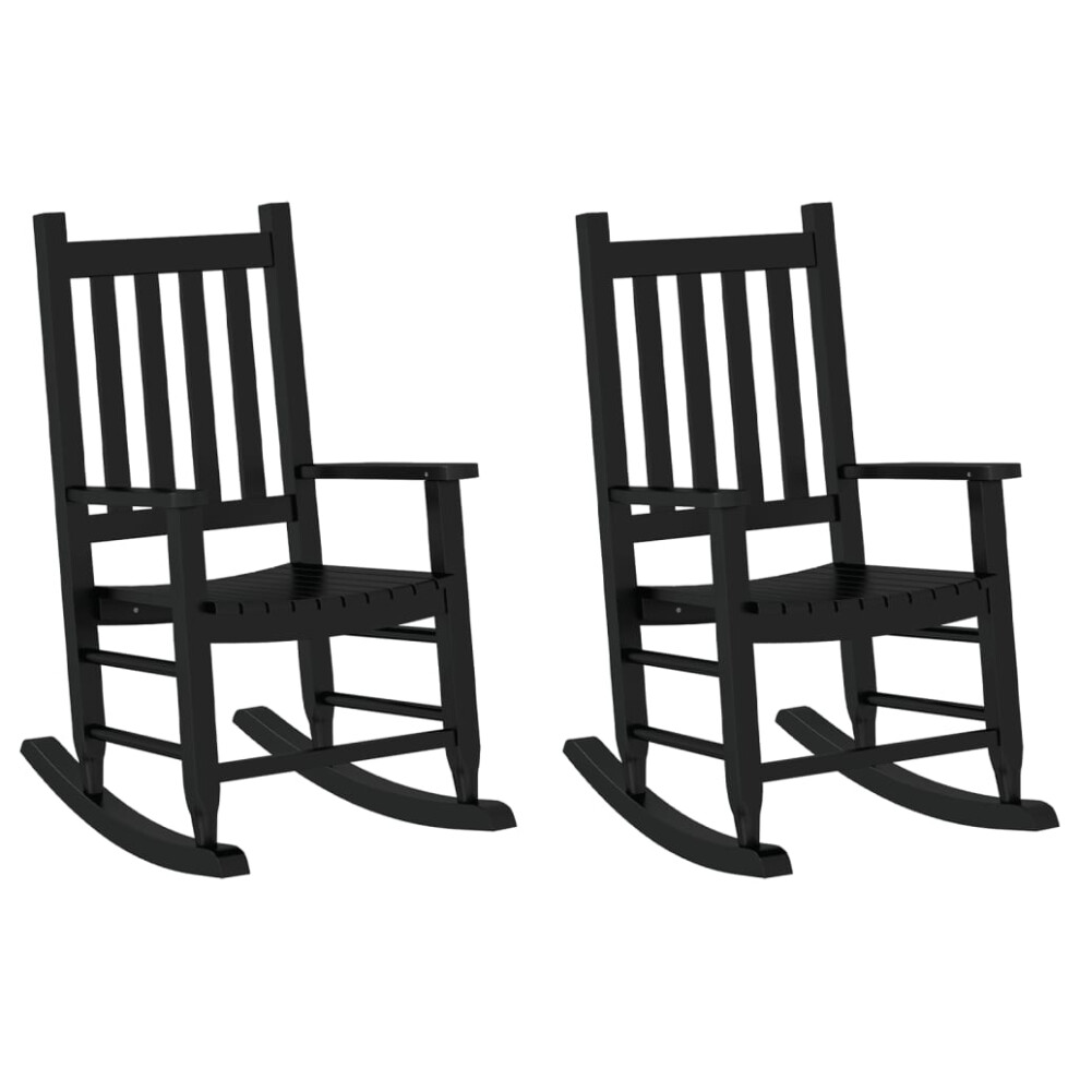 (black, 2 pcs) vidaXL Rocking Chairs for Children Outdoor Rocker Chair Solid Wood Poplar