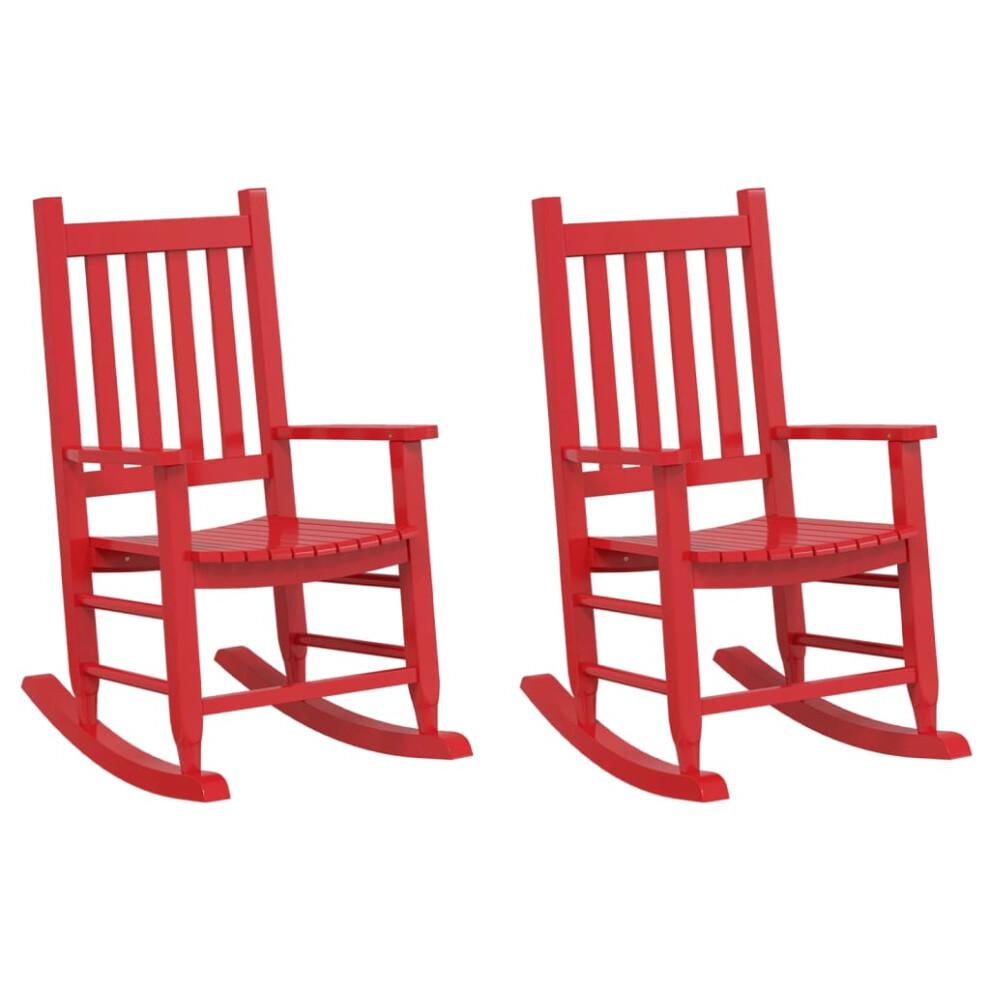 (red, 2 pcs) vidaXL Rocking Chairs for Children Outdoor Rocker Chair Solid Wood Poplar