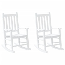 (white, 2 pcs) vidaXL Rocking Chairs for Children Outdoor Rocker Chair Solid Wood Poplar