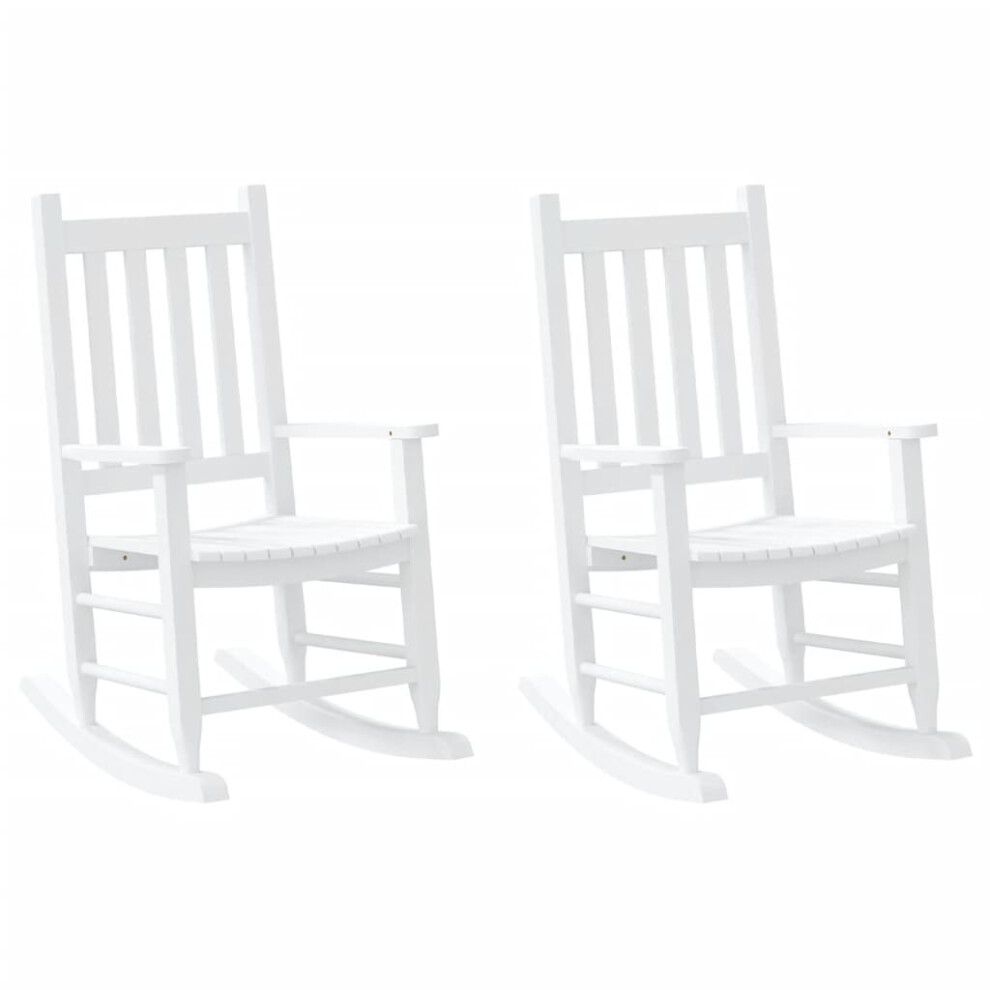 (white, 2 pcs) vidaXL Rocking Chairs For Children Outdoor Rocker Chair Solid Wood Poplar