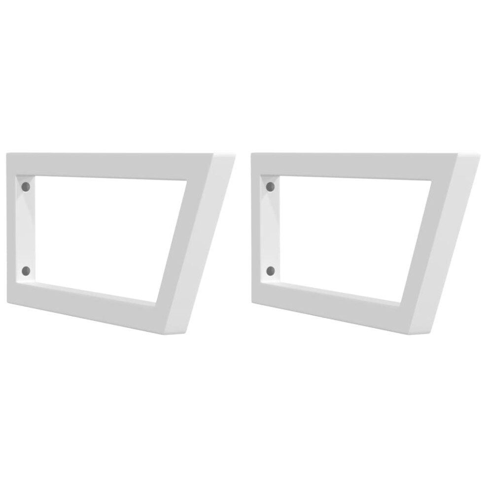 (white, 20 x 50 cm/ Trapezium) vidaXL Shelf Brackets for Washbasin Shelf Support Shelving Bracket 2 pcs Steel