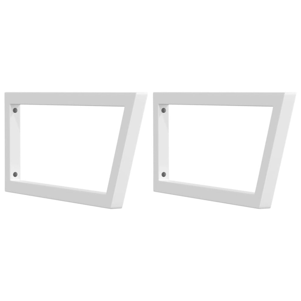 (white, 25 x 60 cm/ Trapezium) vidaXL Shelf Brackets for Washbasin Shelf Support Shelving Bracket 2 pcs Steel