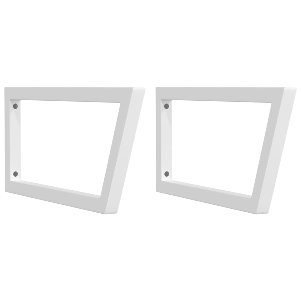 (white, 25 x 55 cm/ Trapezium) vidaXL Shelf Brackets for Washbasin Shelf Support Shelving Bracket 2 pcs Steel