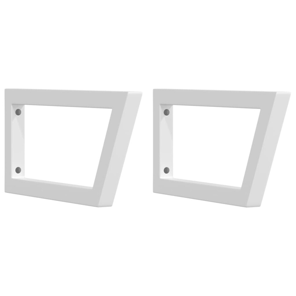 (white, 20 x 45 cm/ Trapezium) vidaXL Shelf Brackets for Washbasin Shelf Support Shelving Bracket 2 pcs Steel