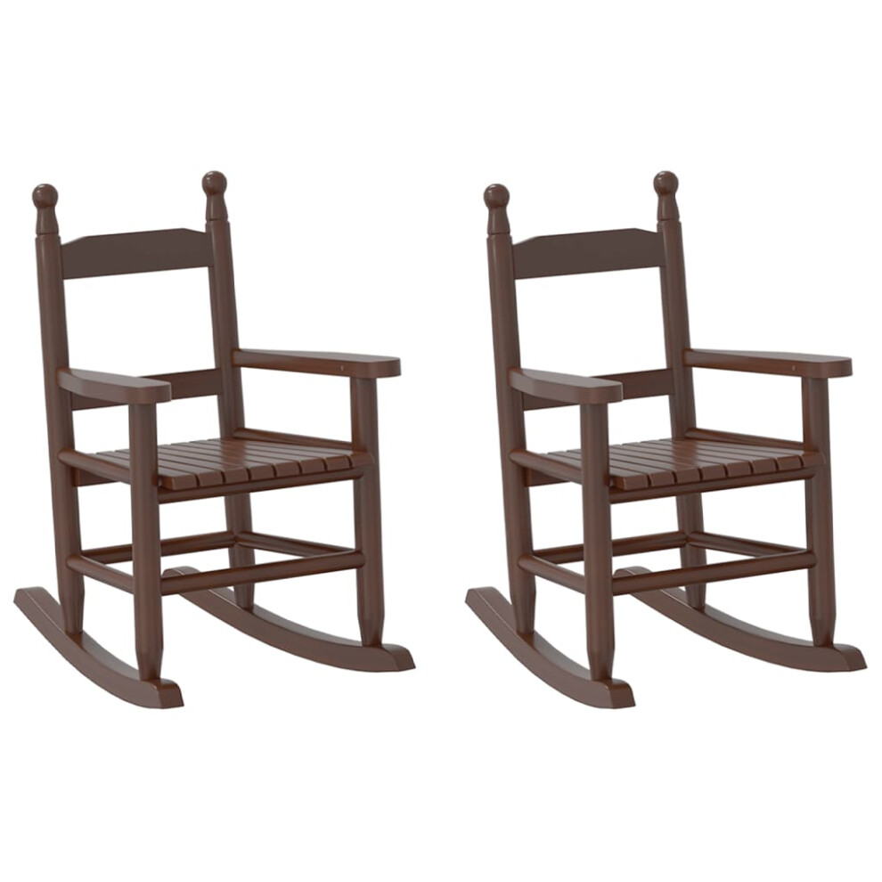 (brown, 2 pcs) vidaXL Rocking Chairs for Children Outdoor Chair 2 pcs Black Solid Wood Poplar
