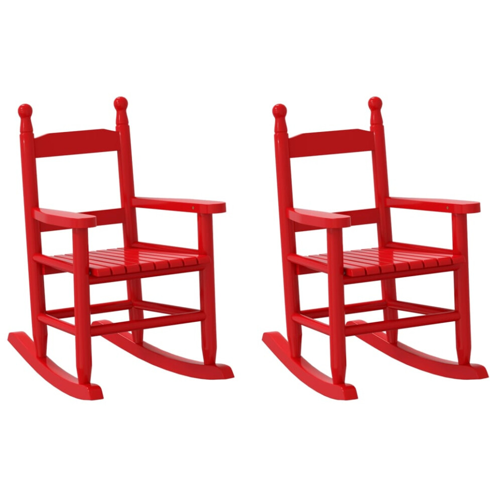 (red, 2 pcs) vidaXL Rocking Chairs for Children Outdoor Chair 2 pcs Black Solid Wood Poplar