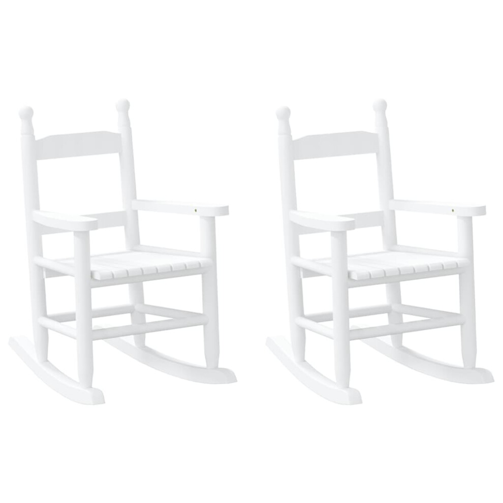 (white, 2 pcs) vidaXL Rocking Chairs for Children Outdoor Chair 2 pcs Black Solid Wood Poplar