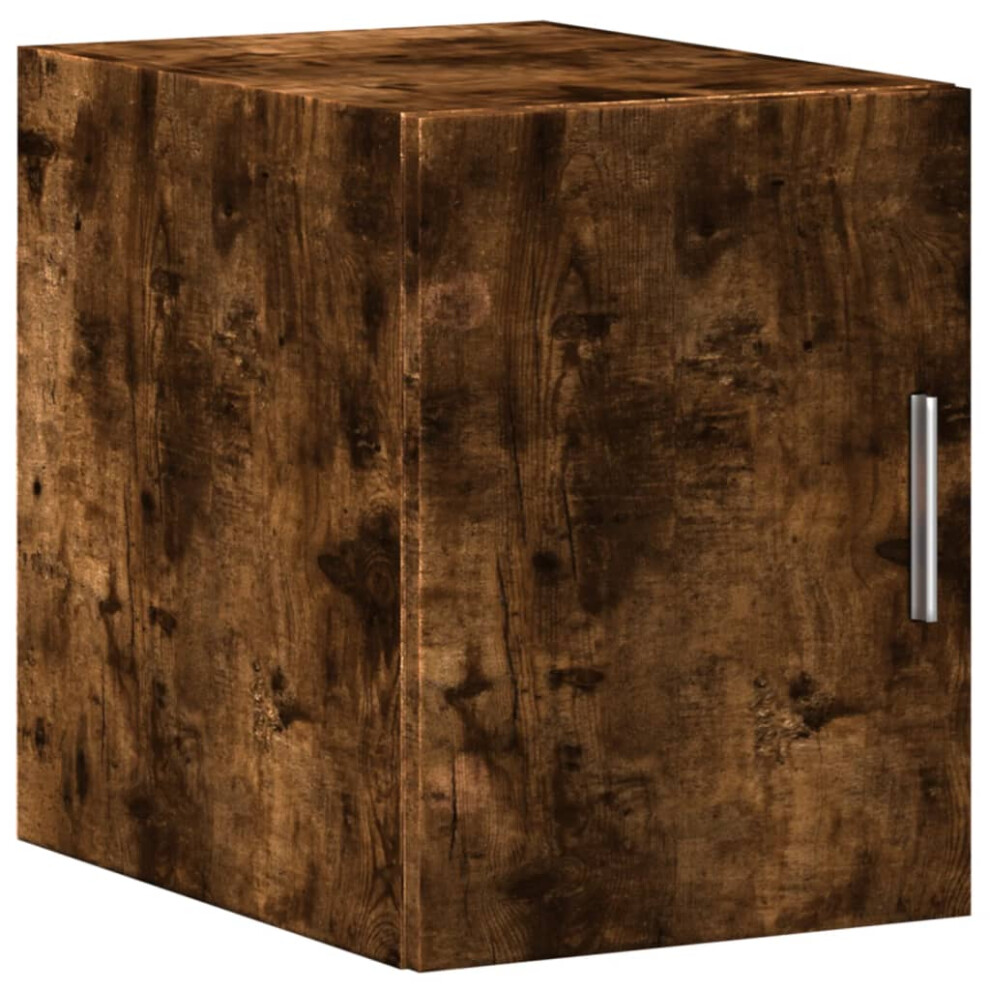 Vidaxl (Smoked Oak) Wall Cabinet Bathroom Shelf Wall Hanging Cabinet White Engineered Wood Brown