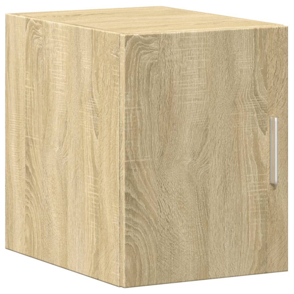 Vidaxl (Sonoma Oak) Wall Cabinet Bathroom Shelf Wall Hanging Cabinet White Engineered Wood