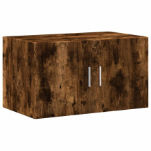 (smoked oak) vidaXL Wall Cabinet Bathroom Shelf Wall Hanging Cabinet Black Engineered Wood