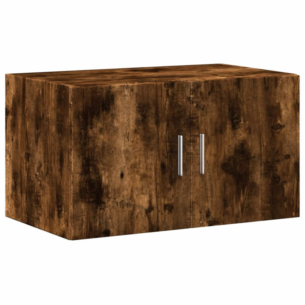 2 Door Smoked Oak Wall Cabinet Vidaxl - Image 2