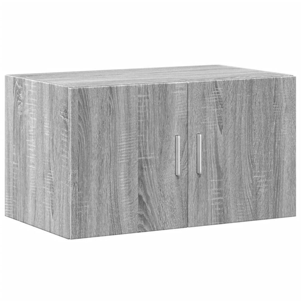 (grey sonoma) vidaXL Wall Cabinet Bathroom Shelf Wall Hanging Cabinet Black Engineered Wood