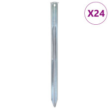 (30 cm) vidaXL Tent Pegs Ground Peg Camping Peg 24 pcs 17 cm Ã20 mm Galvanised Steel