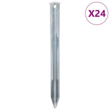 (22 cm) vidaXL Tent Pegs Ground Peg Camping Peg 24 pcs 17 cm Ã20 mm Galvanised Steel