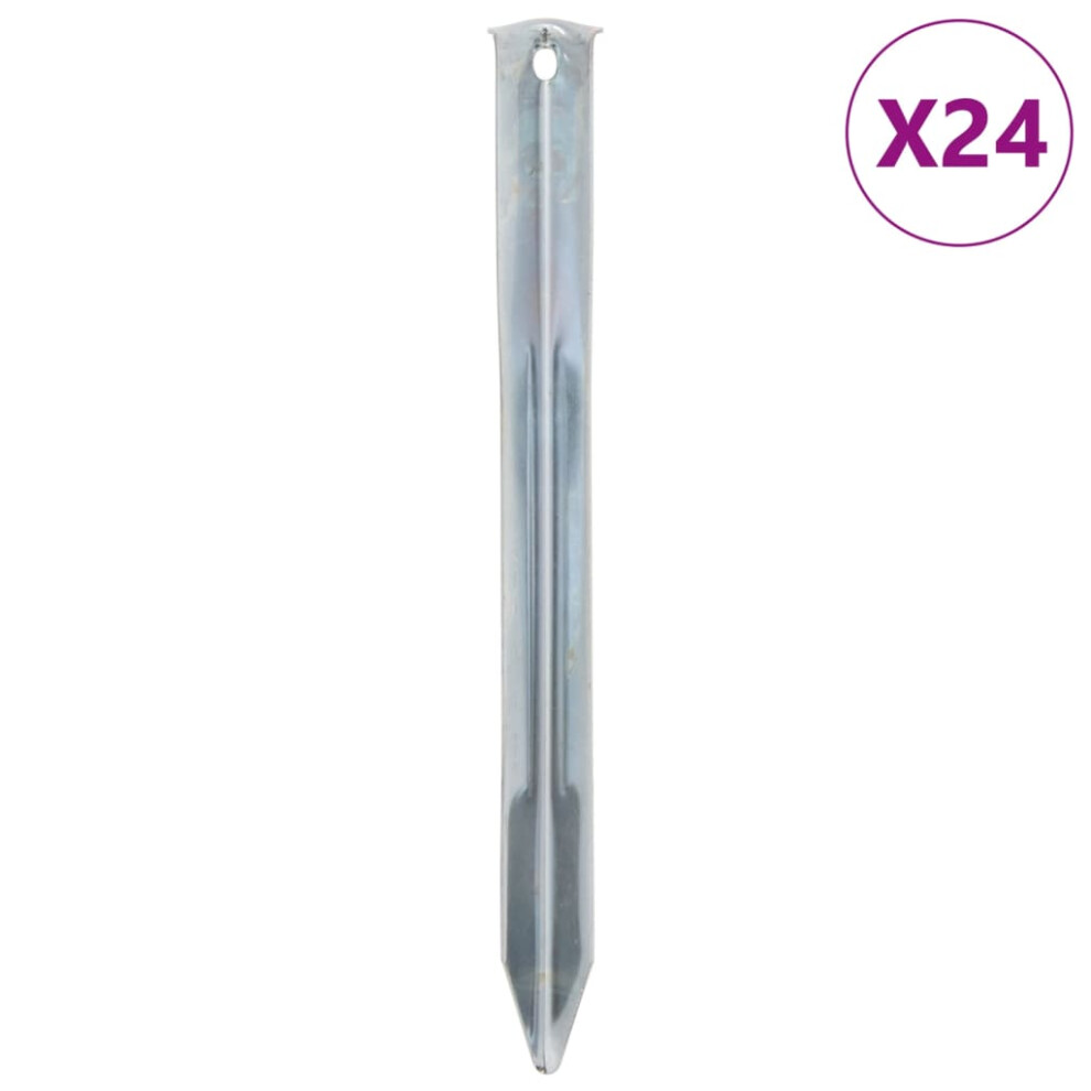 (22 cm) vidaXL Tent Pegs Ground Peg Camping Peg 24 pcs 17 cm Ã20 mm Galvanised Steel