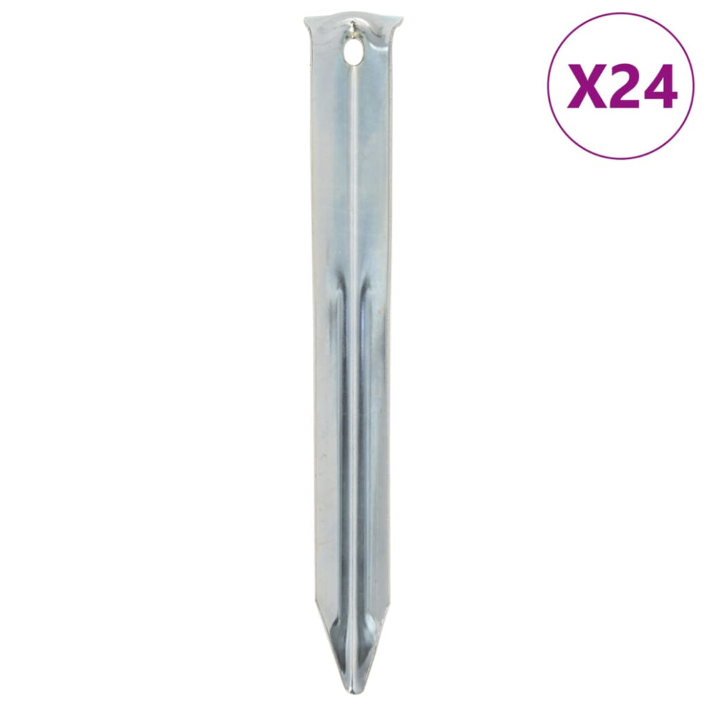 (17 cm) vidaXL Tent Pegs Ground Peg Camping Peg 24 pcs 17 cm Ã20 mm Galvanised Steel