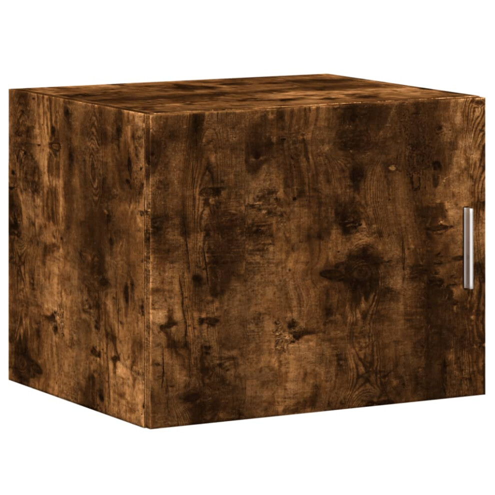 Vidaxl (Smoked Oak) Wall Cabinet Bathroom Storage Cabinet Concrete Grey Engineered Wood