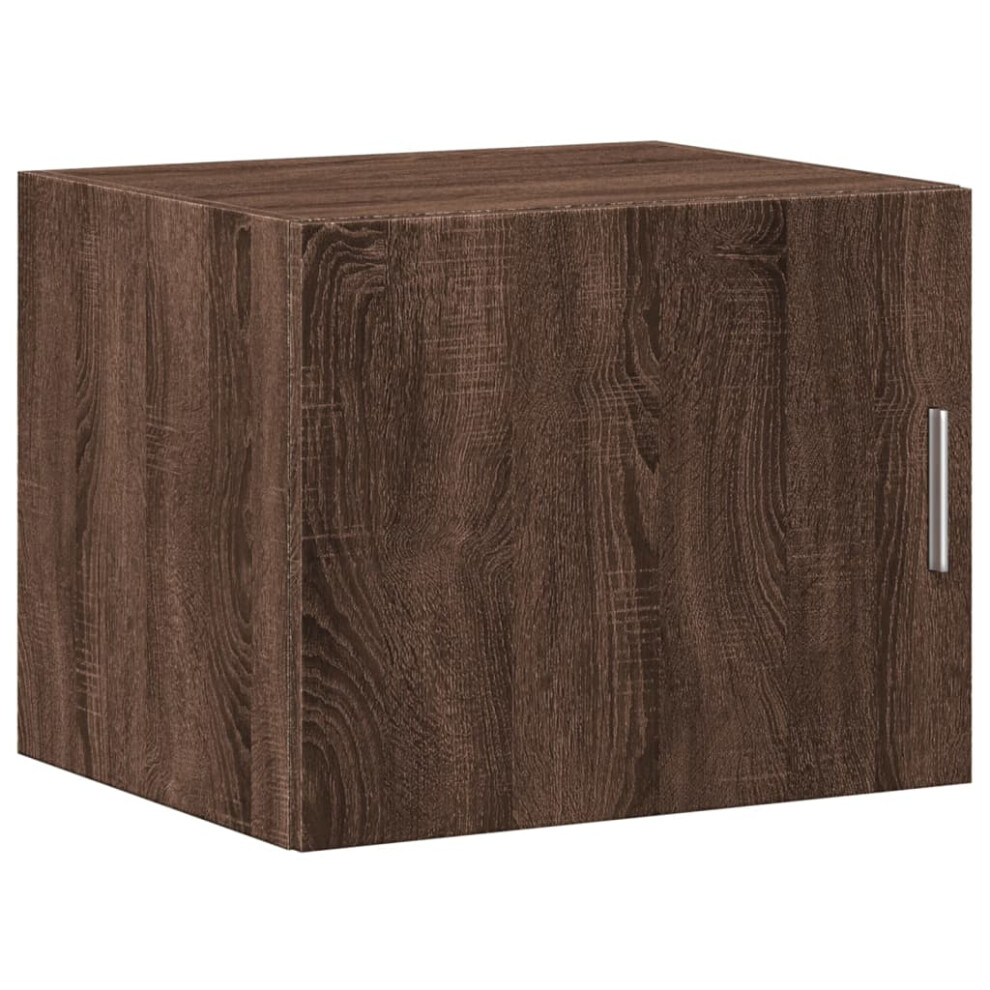 (brown oak) vidaXL Wall Cabinet Bathroom Storage Cabinet Concrete Grey Engineered Wood