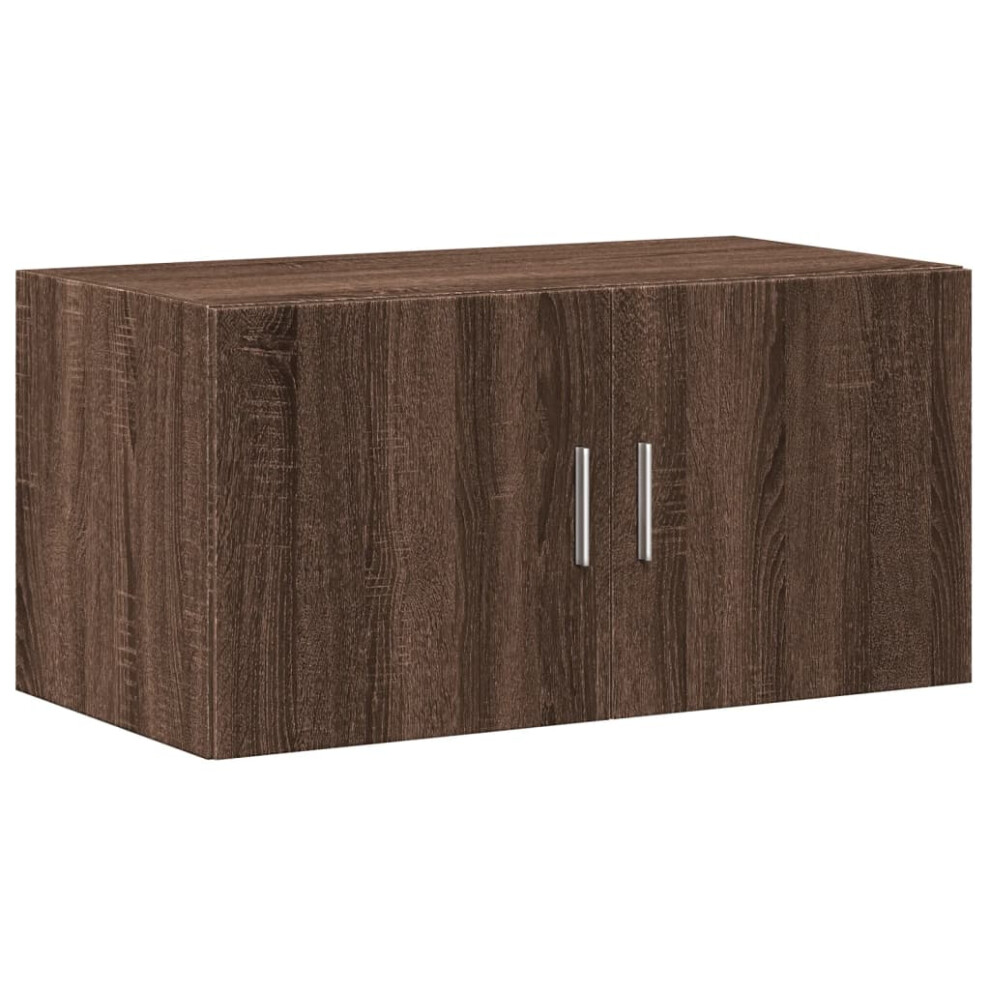 (brown oak) vidaXL Wall Cabinet Bathroom Shelf Wall Hanging Cabinet White Engineered Wood