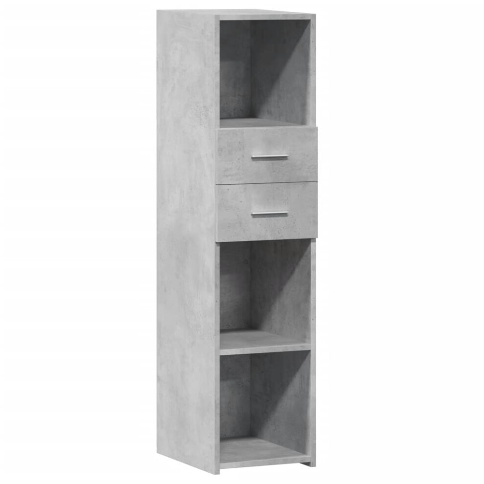 Vidaxl (Concrete Grey) Highboard Sideboard Cabinet Storage Cupboard Brown Oak Engineered Wood