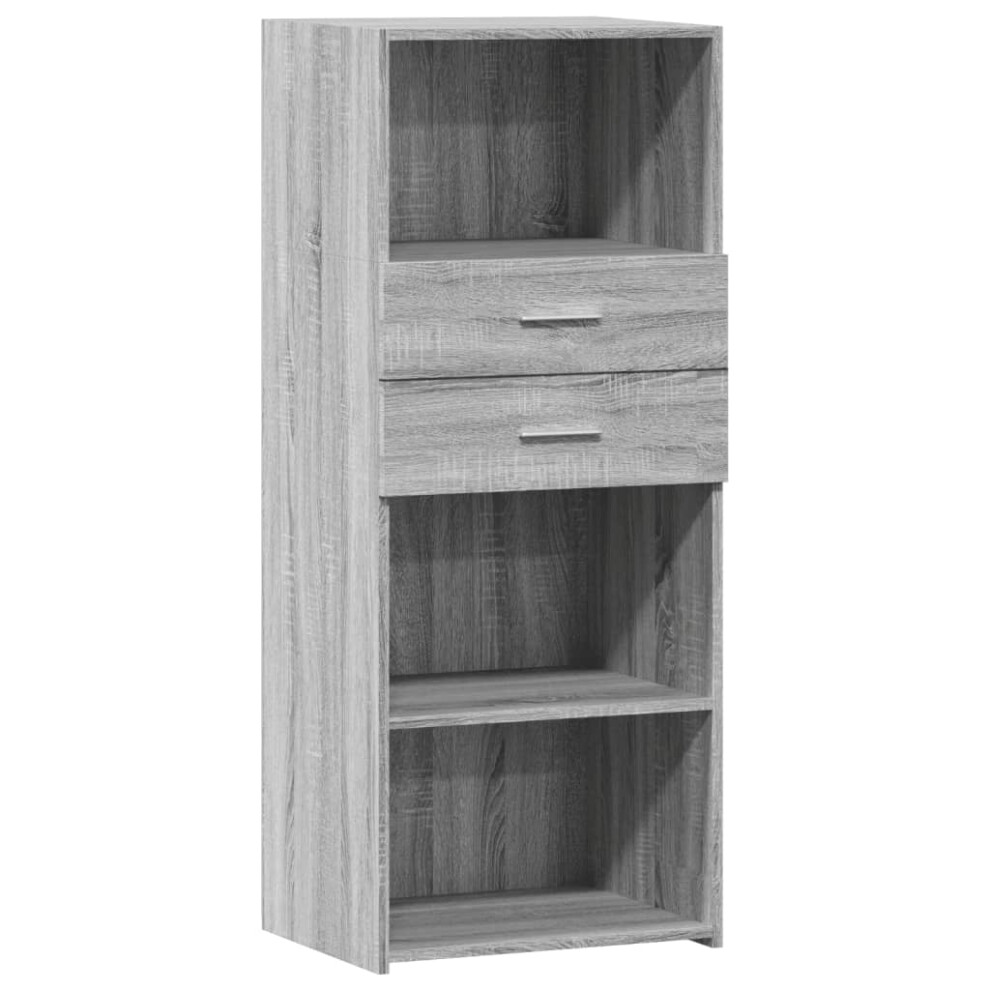 Vidaxl (Grey Sonoma) Highboard Sideboard Cabinet Storage Cupboard Brown Oak Engineered Wood