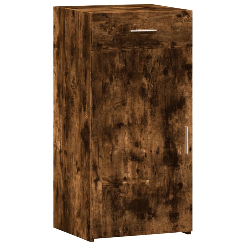Vidaxl (Smoked Oak) Sideboard Cupboard Side Cabinet Highboard Concrete Grey Engineered Wood