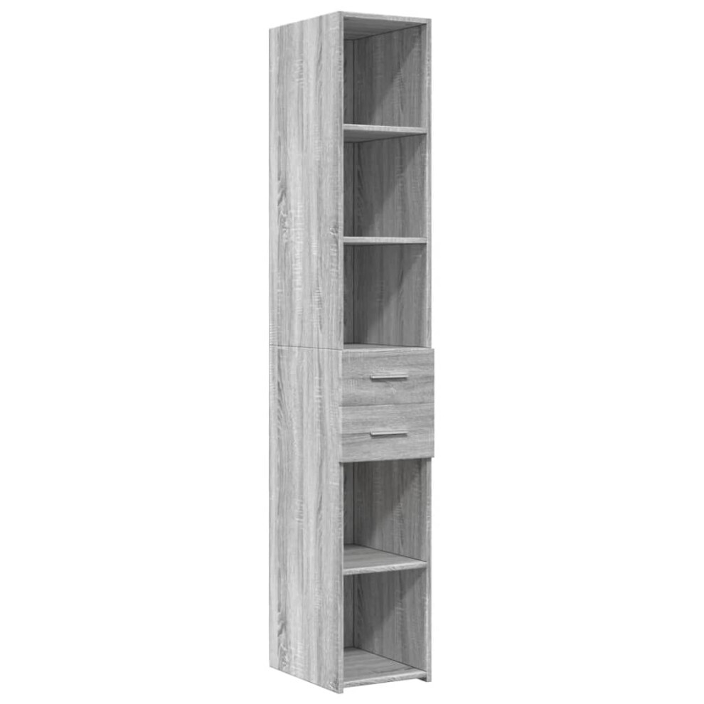 (grey sonoma) vidaXL Highboard Sideboard Cabinet Storage Cupboard White Engineered Wood