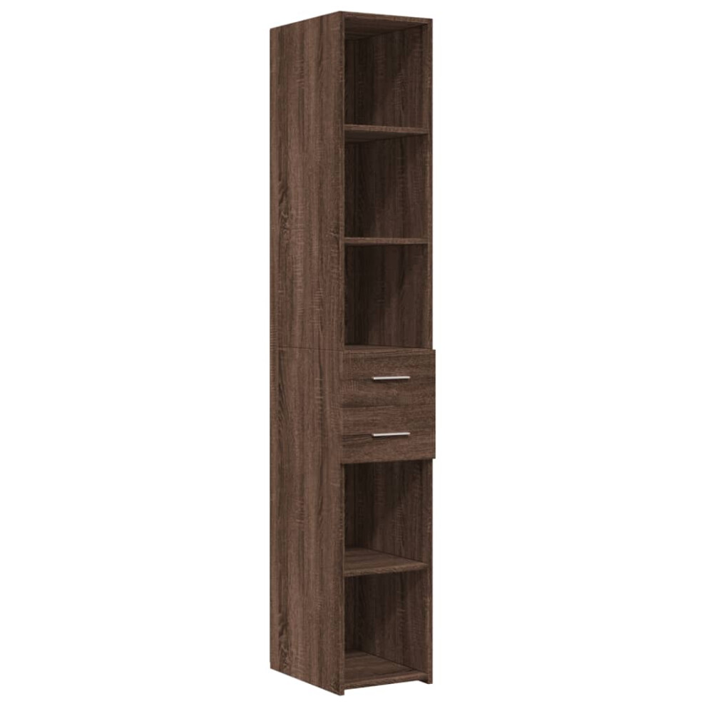 (brown oak) vidaXL Highboard Sideboard Cabinet Storage Cupboard White Engineered Wood