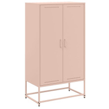 (pink) vidaXL Highboard Sideboard Side Cabinet Home Storage Organiser Cupboard Steel