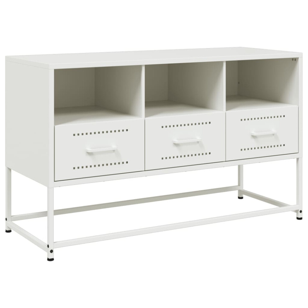 (white) vidaXL TV Cabinet TV Stand TV Unit Media Cabinet Entertainment Centre Steel