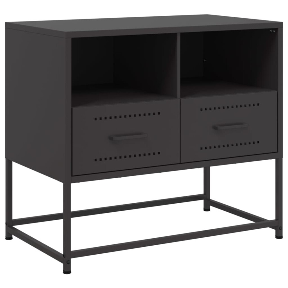 (black) vidaXL TV Cabinet TV Unit Entertainment Centre TV Stand Mustard Yellow Steel