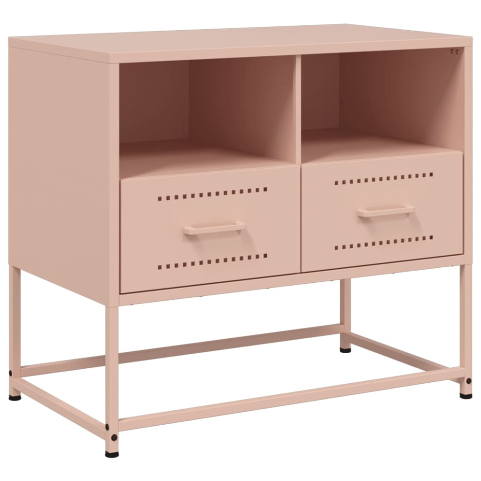 (pink) vidaXL TV Cabinet TV Unit Entertainment Centre TV Stand Mustard Yellow Steel