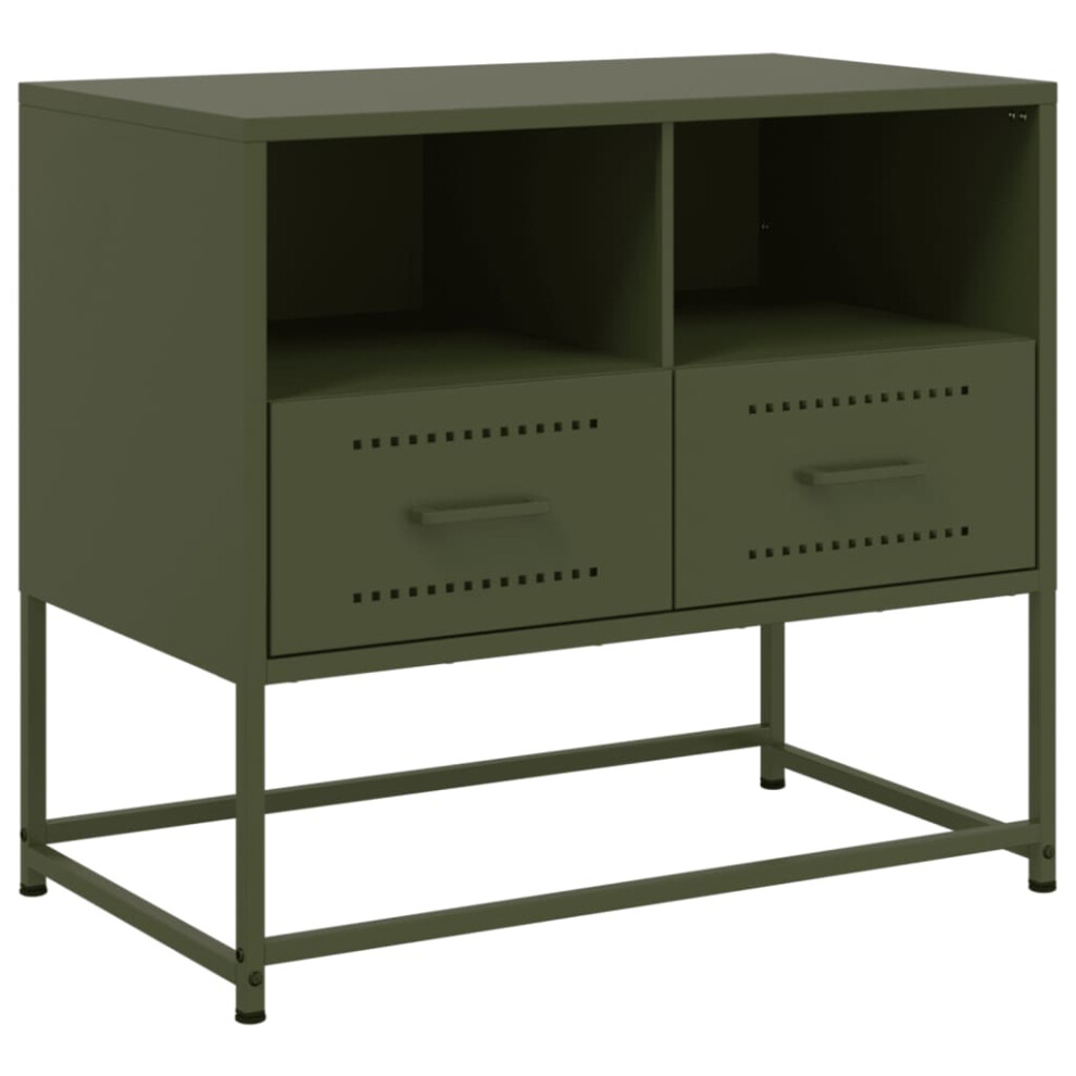 (green) vidaXL TV Cabinet TV Unit Entertainment Centre TV Stand Mustard Yellow Steel