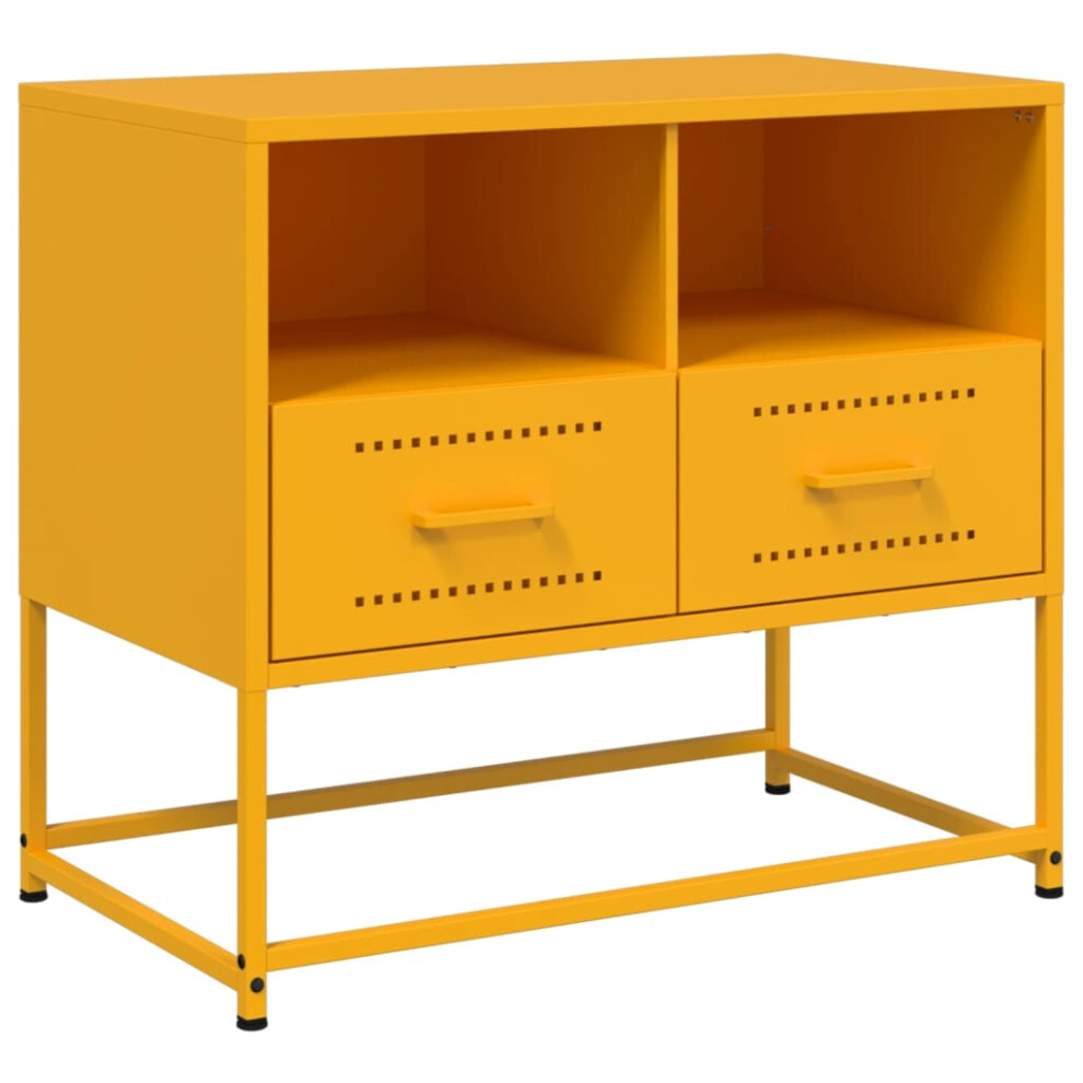 Vidaxl (Yellow) Tv Cabinet Tv Unit Entertainment Centre Tv Stand Mustard Yellow Steel