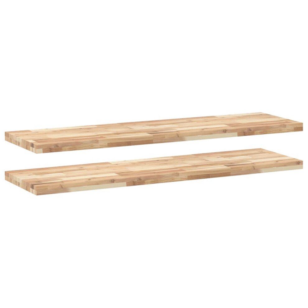 (natural, 140 x 40 x 4 cm/ 2 pcs) vidaXL Floating Shelves Wall Storage Shelf 4pcs Untreated Solid Wood Acacia