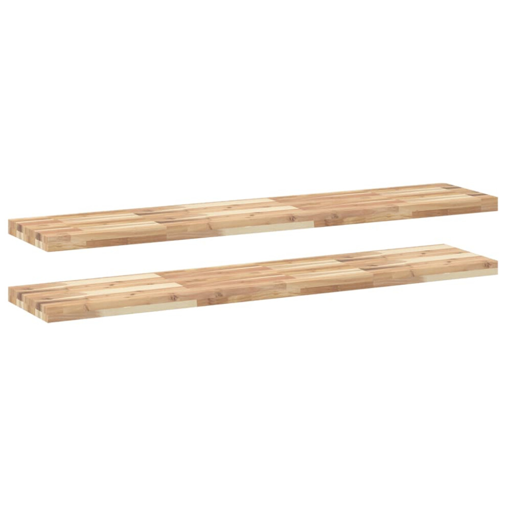 (natural, 120 x 30 x 4 cm/ 2 pcs) vidaXL Floating Shelves Wall Storage Shelf 4pcs Untreated Solid Wood Acacia