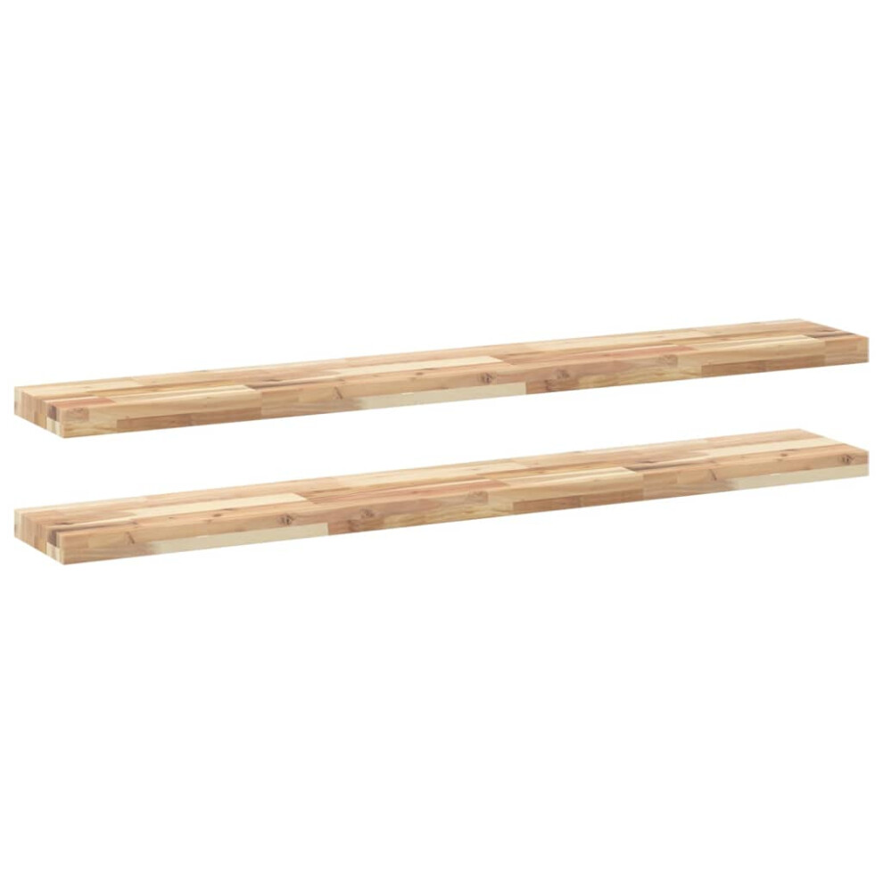 (natural, 120 x 20 x 4 cm/ 2 pcs) vidaXL Floating Shelves Wall Storage Shelf 4pcs Untreated Solid Wood Acacia