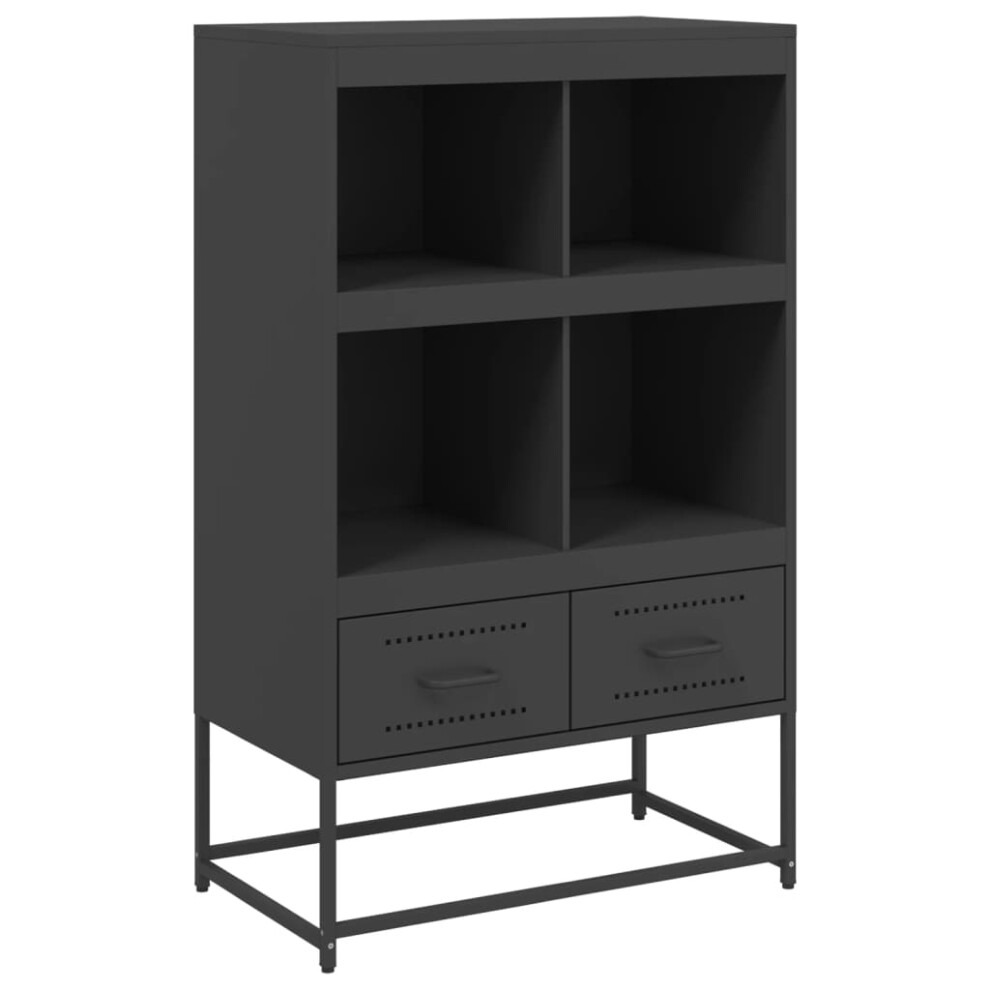 (black) vidaXL Highboard Sideboard Cabinet Home Storage Cupboard Cold-rolled Steel