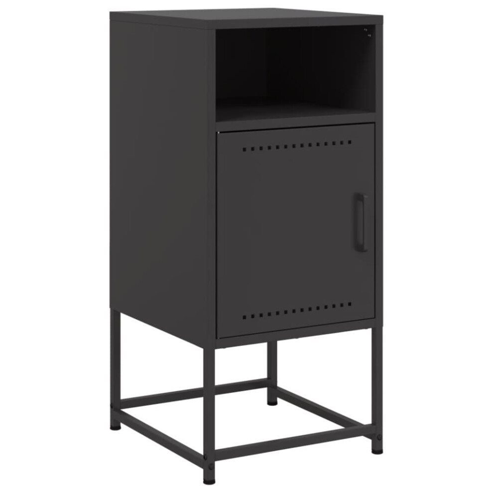 (black, 1 pcs) vidaXL Bedside Cabinet Nightstand Bed Table Bed Cabinet Mustard Yellow Steel