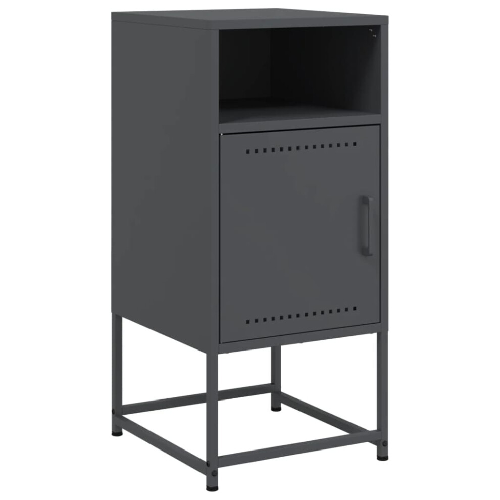 Vidaxl (Anthracite, 1 Pcs) Bedside Cabinet Nightstand Bed Table Bed Cabinet Mustard Yellow Steel