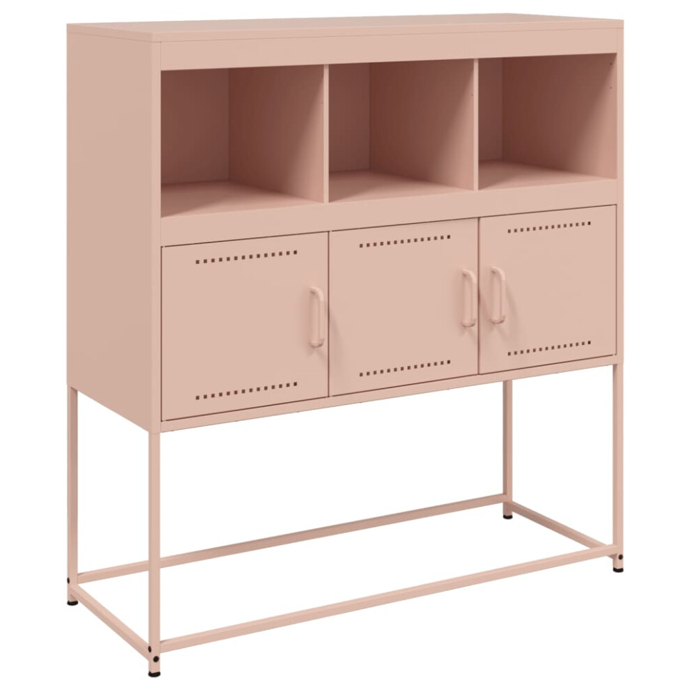 (pink) vidaXL Sideboard Storage Organiser Cupboard Side Cabinet Highboard Pink Steel