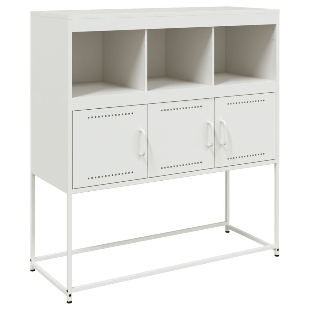 Vidaxl (White) Sideboard Storage Organiser Cupboard Side Cabinet Highboard Pink Steel