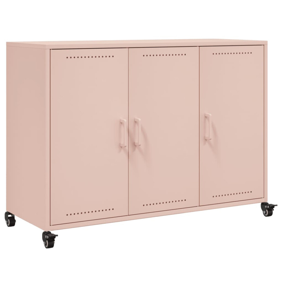 (pink) vidaXL Sideboard Storage Cupboard Side Cabinet Highboard Mustard Yellow Steel