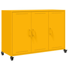 (yellow) vidaXL Sideboard Storage Cupboard Side Cabinet Highboard Mustard Yellow Steel